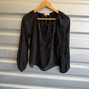 L'AGENCE semi sheer peasant long sleeve top